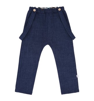 Spodnie z szelkami w kolorze jeansowym - 74 - Ewa Collection