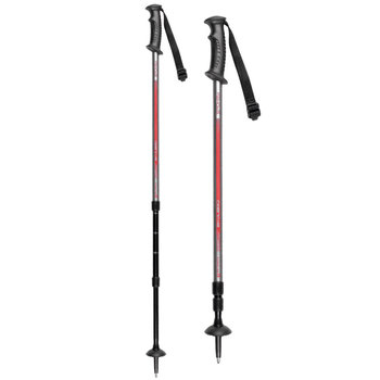 Spokey, Kije Nordic Walking regulowane, Ekvilibro, czerwony, 105-135 cm - Spokey