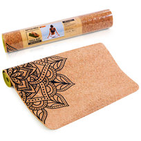 Spokey, Mata do jogi korkowa Savasana, Zielony, 180x60 cm