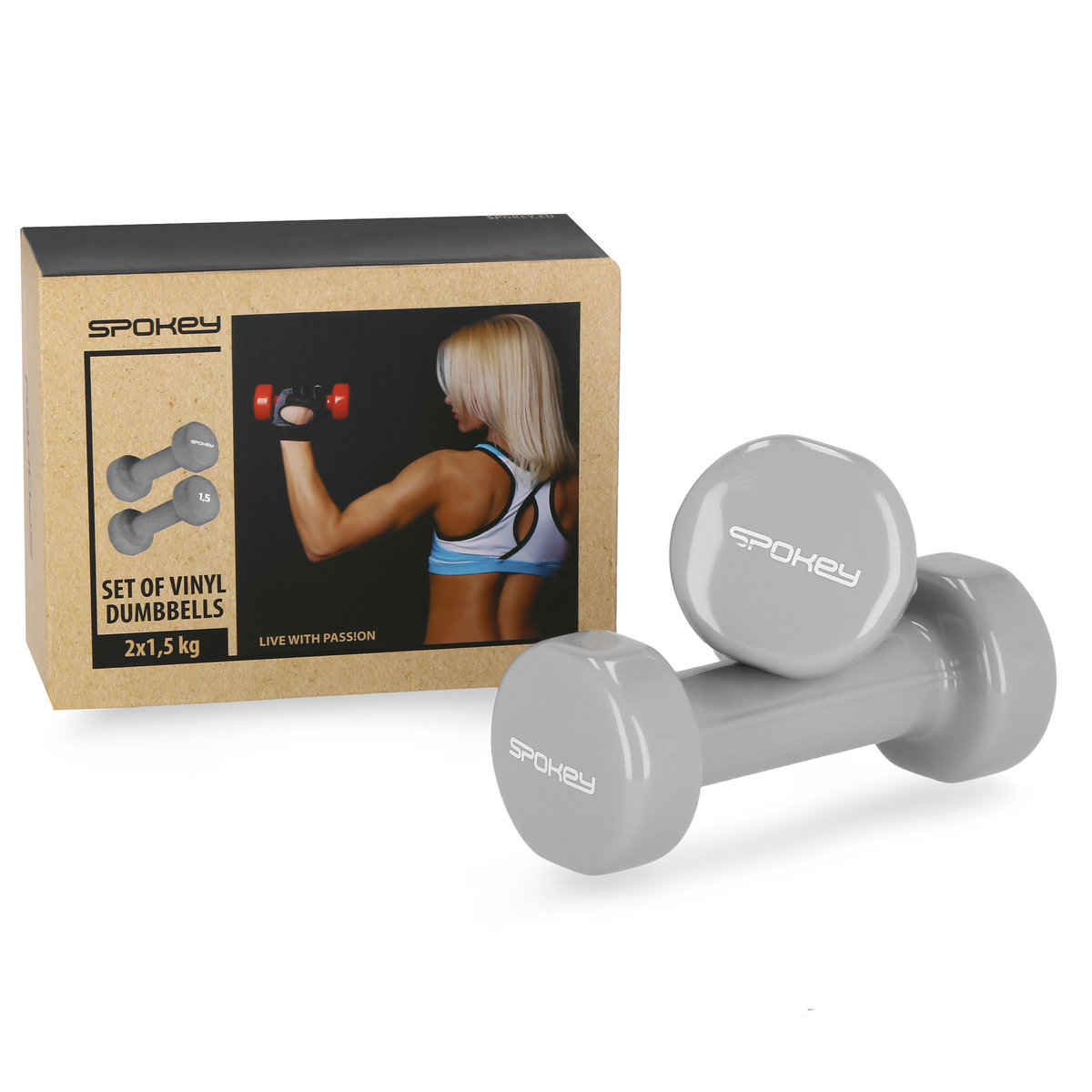 Spokey Zestaw hantli Shape IV 2x1,5 kg winylowe