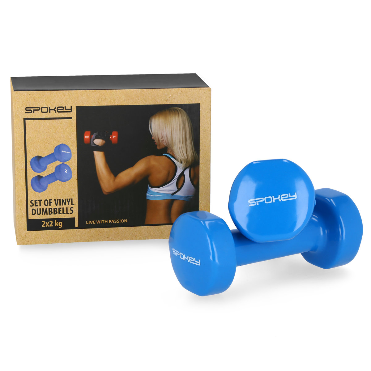 Spokey Zestaw hantli winylowych Shape IV 2x2kg