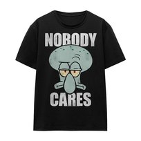 SpongeBob SquarePants T-Shirt Unisex Dla Dorosłych Nobody Cares Meme (XXL (193cm) / Czarny) Nickelodeon