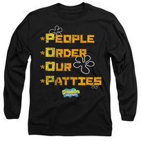 SpongeBob SquarePants T-Shirt Unisex Dla Dorosłych People Order Our Patties (L / Czarny) Nickelodeon