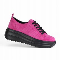 Sportowe damskie sneakersy GOODIN GD-XW-1048 skóra zamsz ażurek fuksja 39 Goodin