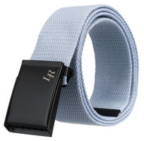 Sportowy pasek męski parciany do spodni czarna klamra zaciskowa długość 118 cm Loren, szary