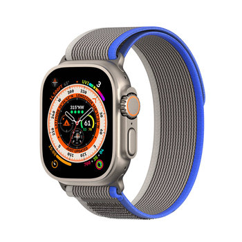 Sportowy pasek na rzepy do Apple Watch Ultra / 8 / 7 / 6 / SE / 5 / 4 / 3 / 2 / 1 (42, 44, 45, 49 mm) Dux Ducis Strap YJ Version - niebiesko-szary - Dux Ducis