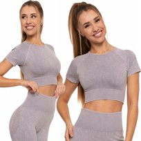 Sportowy Top Damski Z Krótkim Rękawem Wygodny Trening Komfortowy Moraj Grey L/Xl