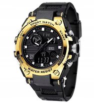 SPORTOWY ZEGAREK CZARNY CYFROWY ELEGANCKI GUMOWY PASEK NA PREZENT