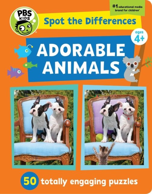 Spot The Differences. Adorable Animals. 50 Picture Puzzles, Thousands