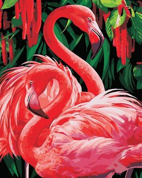 Spotkanie flamingów - Malowanie po numerach 50x40 cm - ArtOnly