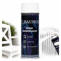 Spray Farba Uniwersalna Bauhus Biały Mat Do Drewna, Metalu, Plastiku i Dekoracji RAL 9010 Bauhus