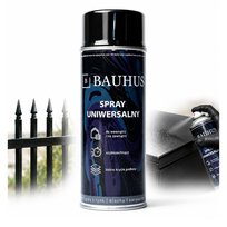 Spray Farba Uniwersalna Bauhus Czarny Połysk RAL 9005 Do Drewna, Metalu i Plastiku Bauhus