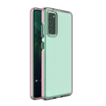 Spring Case pokrowiec żelowe etui z kolorową ramką do Xiaomi Redmi Note 10 Pro jasnoróżowy - Hurtel