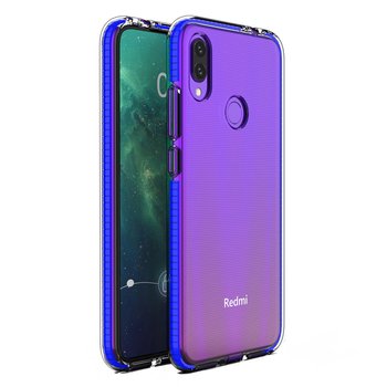 Spring Case pokrowiec żelowe etui z kolorową ramką do Xiaomi Redmi Note 7 ciemnoniebieski - Ciemnoniebieski - Hurtel