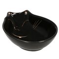 Springos, Miska dla kota ceramiczna 15cm czarna, złota - Springos