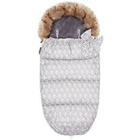 Springos, Śpiworek Do Wózka 4W1, Śpiwór Z Futerkiem Do Sanek, Gondoli 90 Cm W Brązowe Kropki, biały