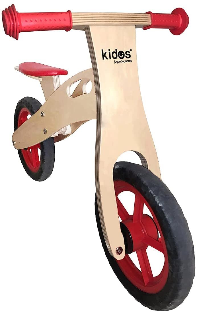 Zdjęcia - Rower Sprytne zabawki. Drewniany rowerek biegowy czerwony Toys4edu