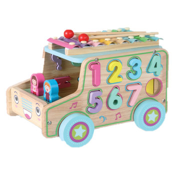 Sprytne zabawki. Drewniany sorter samochód edukacyjny Liczby Toys4edu - Inna marka