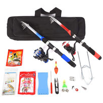 Sprzęt wędkarski dla początkujących z 2 wędkami teleskopowymi i akcesoriami