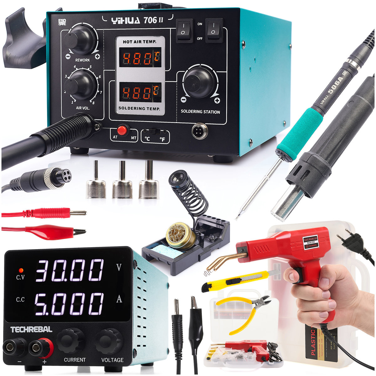 SPS-F305 + Stacja lutownicza 706 II + Zszywacz H50
