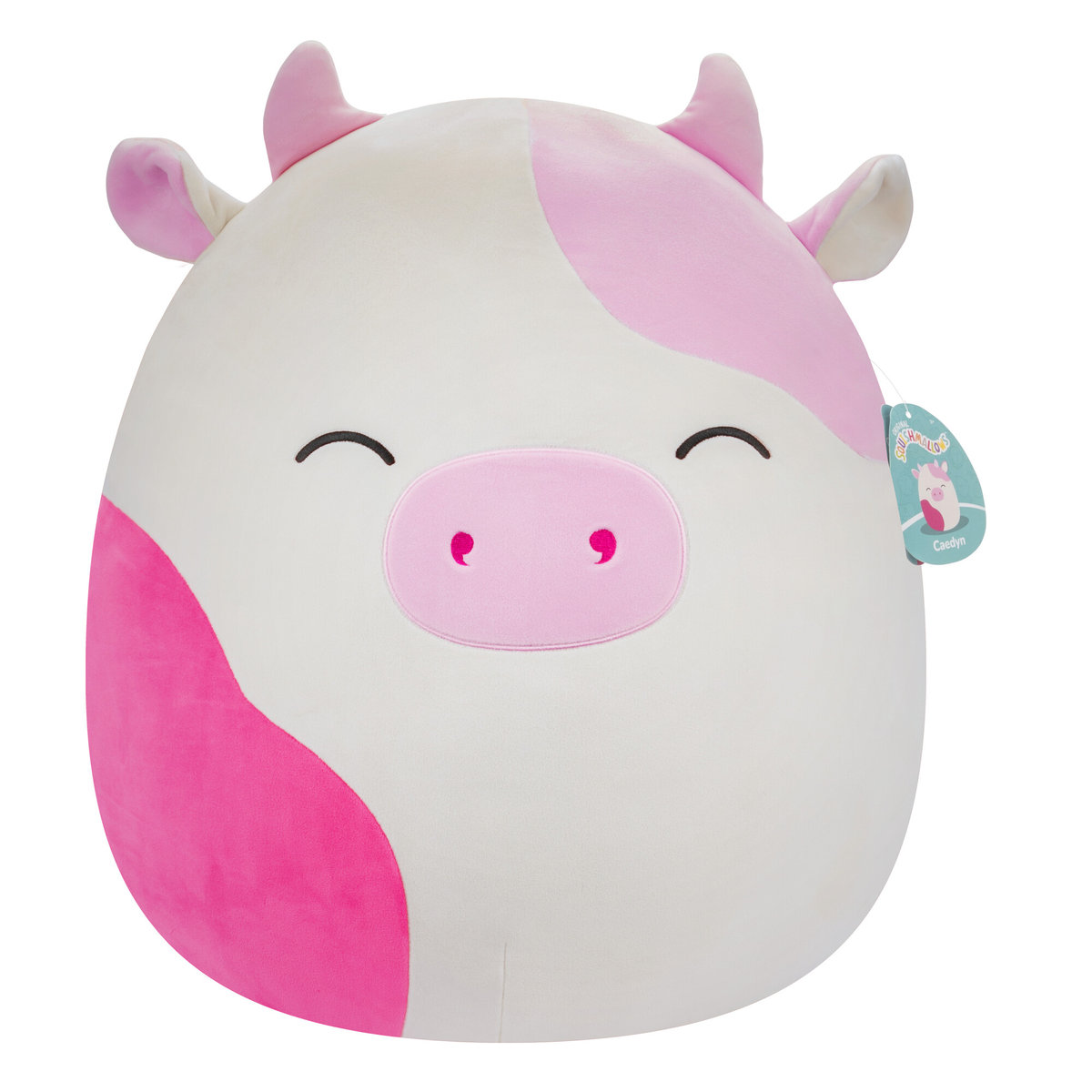 Фото - М'яка іграшка Jazwares SQK - Large Plush  (Caedyn - Pink Spotted Cow W/Closed (16' Squishmallows)