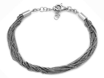 Srebra bransoletka 925 modna z wielu łańcuszków - Lovrin