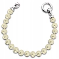 Srebrna bransoletka 925 z białymi perłami 16,5g