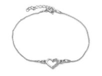 Srebrna bransoletka serduszko z cyrkoniami
