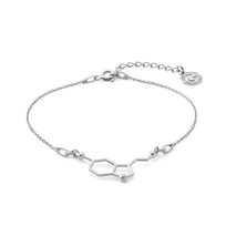 Srebrna bransoletka serotonina, wzór chemiczny, srebro 925 : Srebro - kolor pokrycia - Pokrycie platyną GIORRE