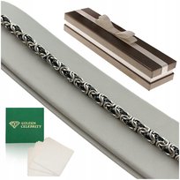 Srebrna Bransoletka Splot Królewski Bizantyjski 22,5Cm/4Mm Pr. 925 Prezent