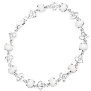 Srebrna bransoletka z opalami i kryształami górskimi 4,90 ct - Biżuteria Prana