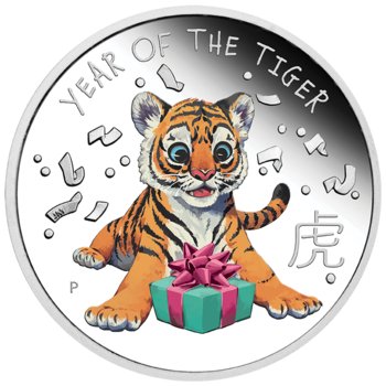 Srebrna, kolorowana moneta „Baby Tiger” Roku Tygrysa 2022  – ½ uncji srebra – wysyłka 24 h! - Mennica Skarbowa