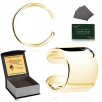 Srebrna Pozłacana Płaska Nausznica Klasyczna / Gładka Próba 925 + Grawer Golden Celebrity