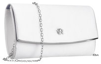 Srebrna torebka damska na łańcuszku ROVICKY mała kopertówka wesele studniówka sylwester elegancka wizytowa