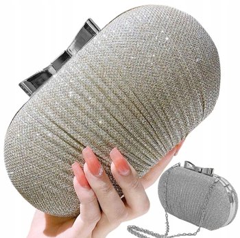 Srebrna Torebka Wieczorowa Kopertówka Wizytowa - Edibazzar