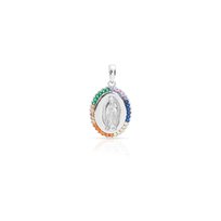 Srebrna zawieszka 925 Matka Boska Multicolor