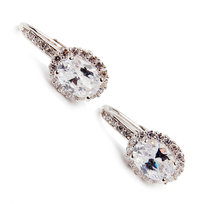 Srebrne kolczyki biała cyrkonia