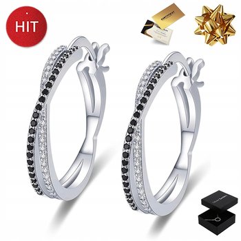 Srebrne Kolczyki Dla Kobiety Czarne Cyrkonie 925 Zapięcie Angielskie - Olivier Sanders