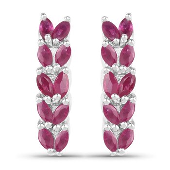 Srebrne kolczyki z naturalnymi rubinami 1,45 ct - Biżuteria Prana