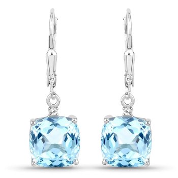 Srebrne kolczyki z topazami niebieskimi i kryształami górskimi 9,63 ct - Biżuteria Prana
