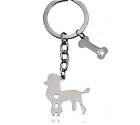 Srebrny breloczek do kluczy zawieszka pies pudel miniaturowy toys pudelek