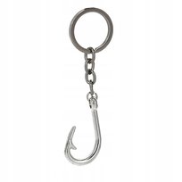 Srebrny brelok do kluczy dla Taty wędkarza prezent na ryby karta wędkarska