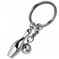 Srebrny brelok do kluczy kręgle kula do kręgli dla gracza bowling turniej