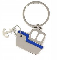 Srebrny brelok do kluczy okręt z kotwicą statek rejs marynarz dla kapitana