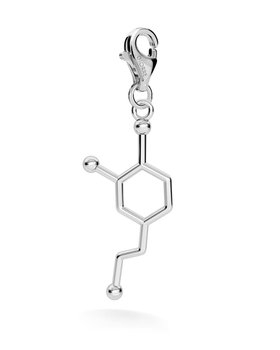 Srebrny charms dopamina, wzór chemiczny, srebro 925 : Srebro - kolor pokrycia - Pokrycie platyną, Wariant - Charms - GIORRE