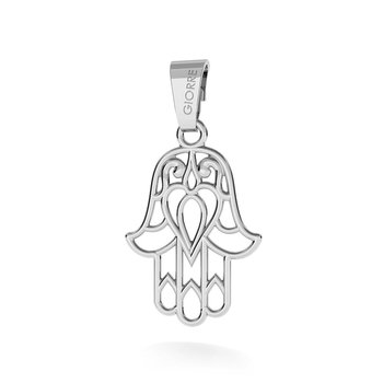 Srebrny charms zawieszka beads hamsa ręka fatimy, srebro 925 : Srebro - kolor pokrycia - Pokrycie platyną, Wariant - Zawieszka - GIORRE