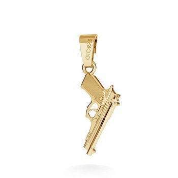 Srebrny charms zawieszka beads pistolet beretta, srebro 925 : Srebro - kolor pokrycia - Pokrycie żółtym 18K złotem, Wariant - Zawieszka - GIORRE