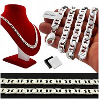 SREBRNY DIAMENTOWANY ŁAŃCUSZEK MĘSKI GUCCI PRÓBA 925 60cm/9mm DLA NIEGO