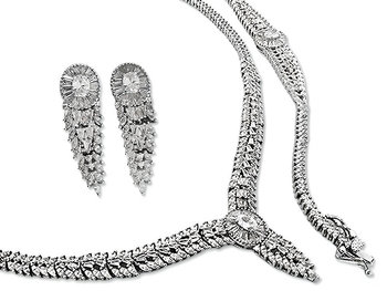 Srebrny komplet biżuterii 925 piękna kolia - Lovrin
