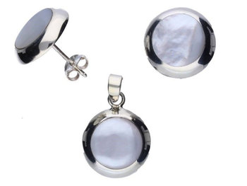 Srebrny komplet biżuterii 925 z masą perłową - Lovrin